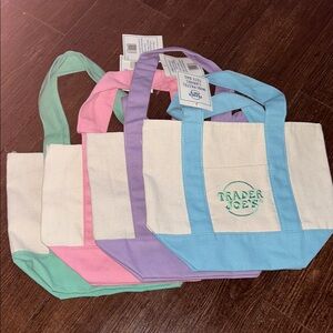 Trader Joe’s Multicolor Canvas Tote Bag Set